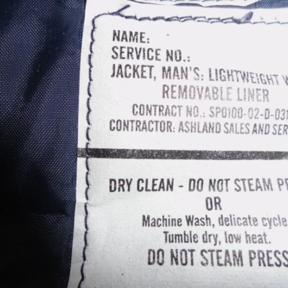 USGI USAF AIR FORCE BLUE LIGHTWEIGHT MENS sz40R JACKET LINER JM 335 - Picture 9 of 12